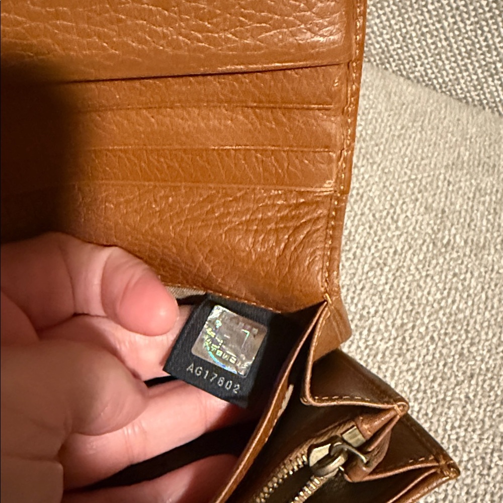 Authentic Fendi Brown Charm Zucchino Canvas Wallet - Picture 8 of 16